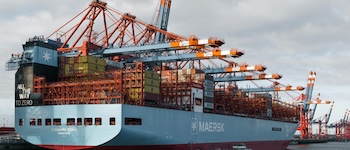 port crane and ship